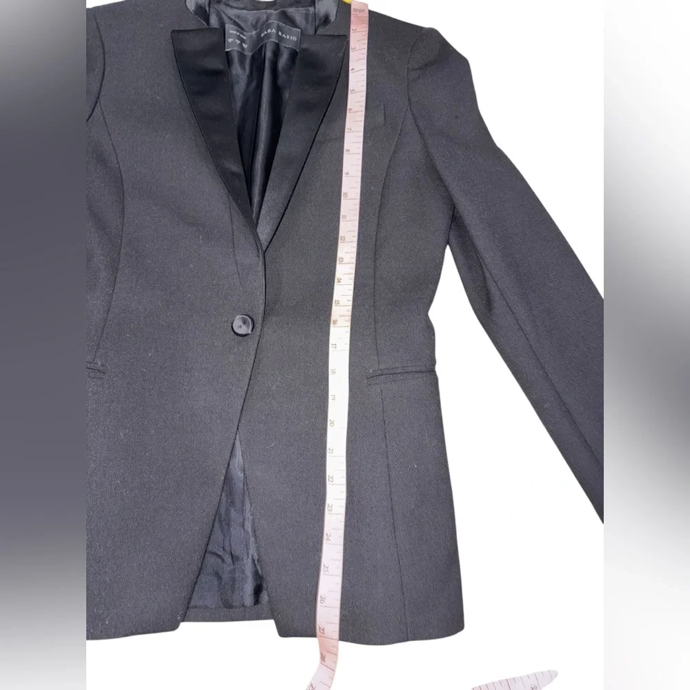 Zara Basic Classic Black Blazer Size Small - Picture 4 of 7